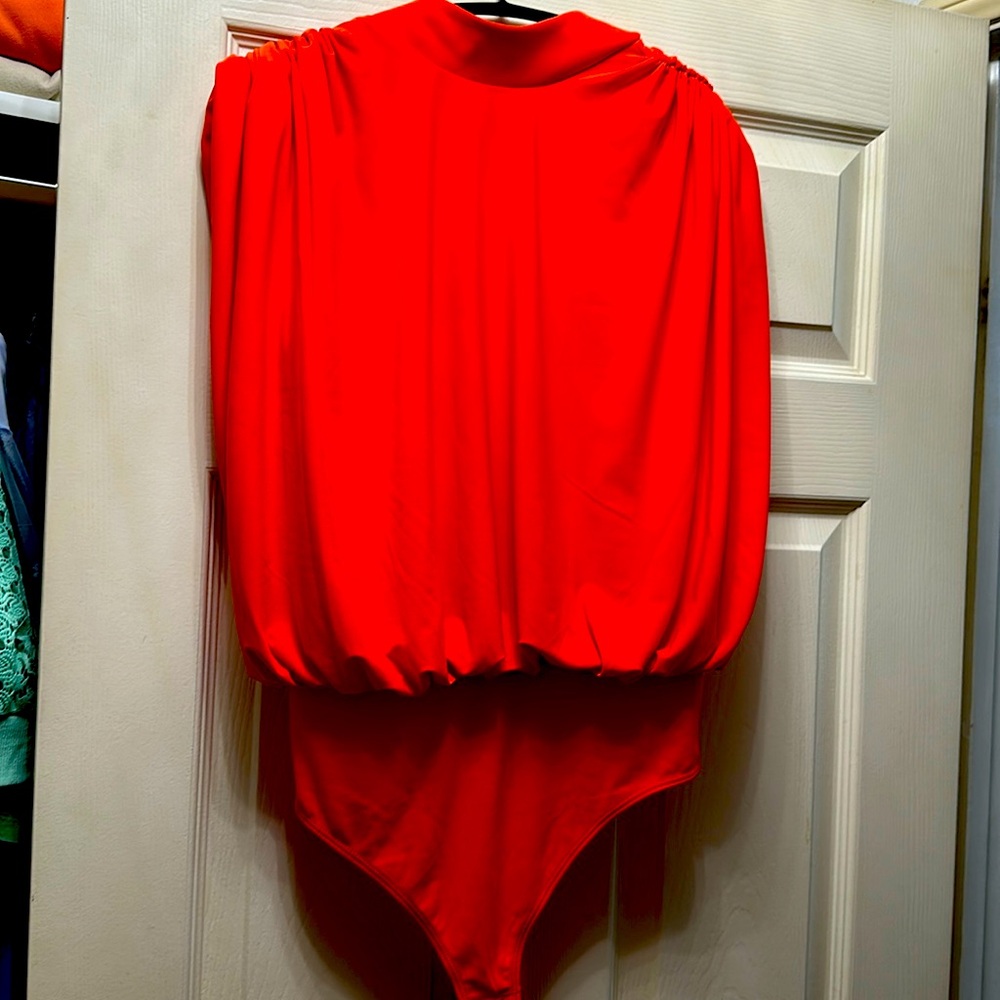 Express Orange backless bodysuit